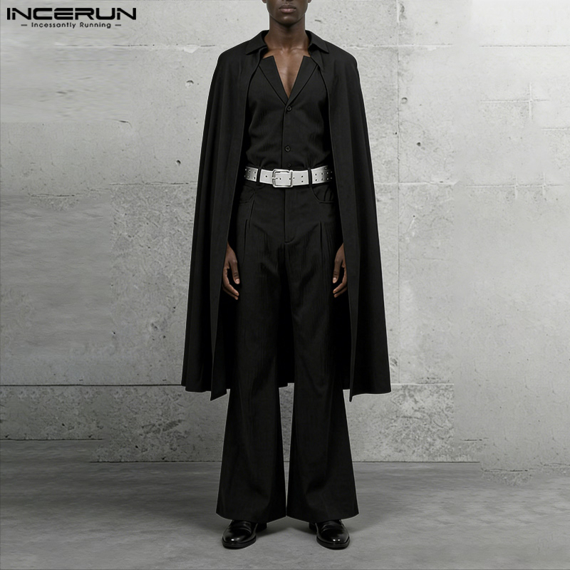 Men'S Fashion And Style - INCERUN メンズセット ソリッドカラー ラペル 長袖 ロングスタイル