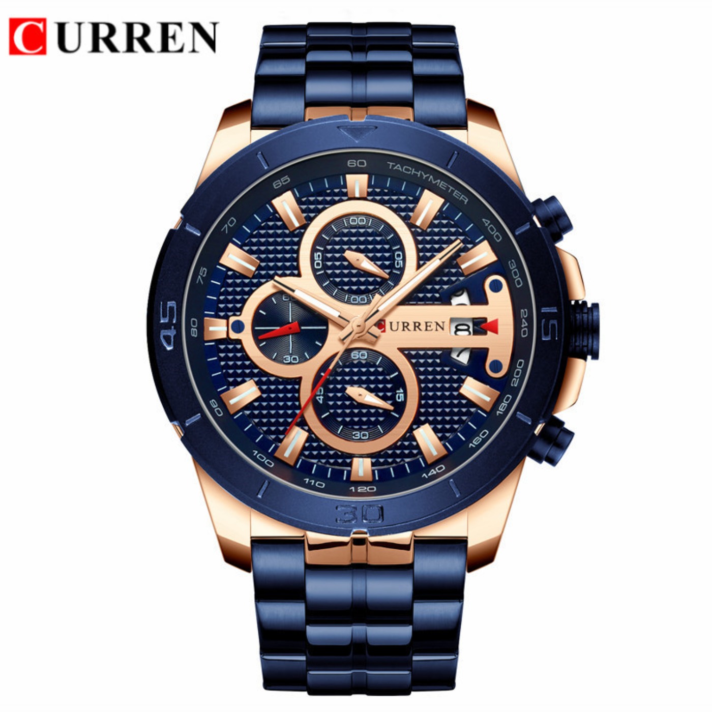 Men'S Fashion Luxury Brands - カレン腕時計メンズ防水クロノグラフスポーツ軍事男性時計トップブランドの高級スチールマン腕時計レロジオ Masculino 8337
