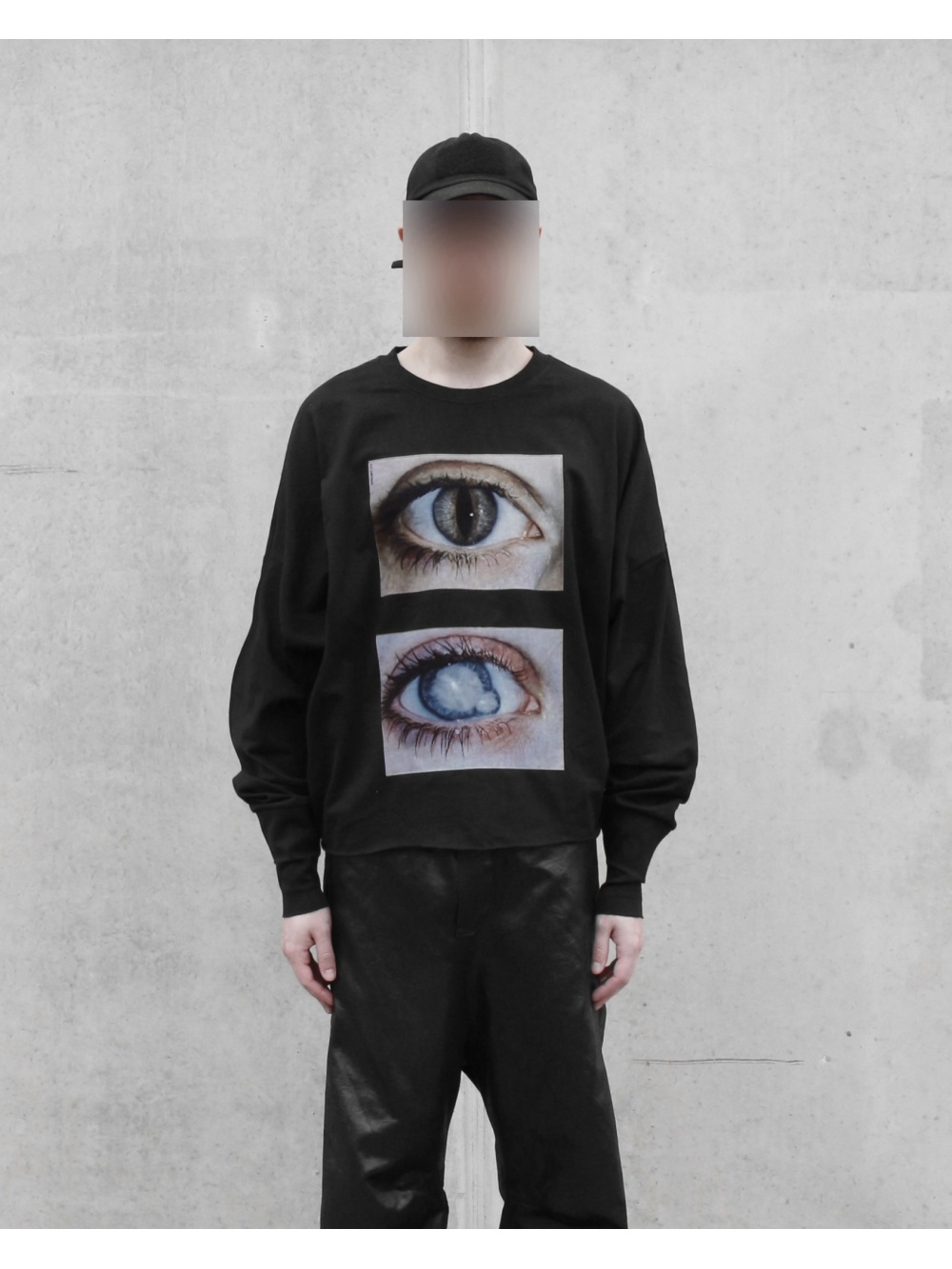 Men'S Fashion And Style - 2026年新作 ダークゴシック リアリスティック ダブルアイプリント 長袖トップス パンクストリートトレンドファッション