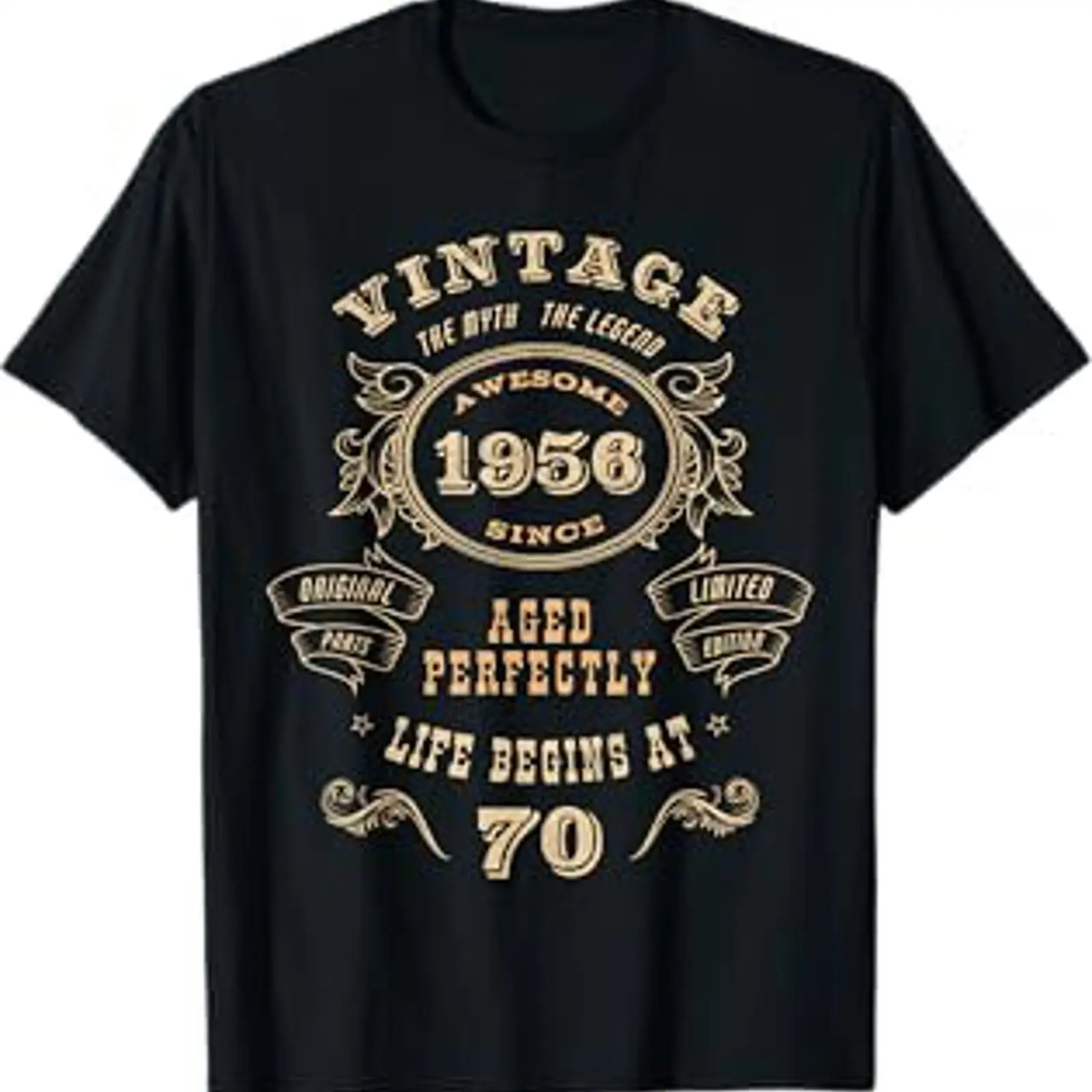 Men'S Fashion For 70 Year Old - 70歳男性の70歳の誕生日ヴィンテージ1956 Tシャツヴィンテージウォッシュ加工少しカジュアルなファッションデザイナー服グラフィック