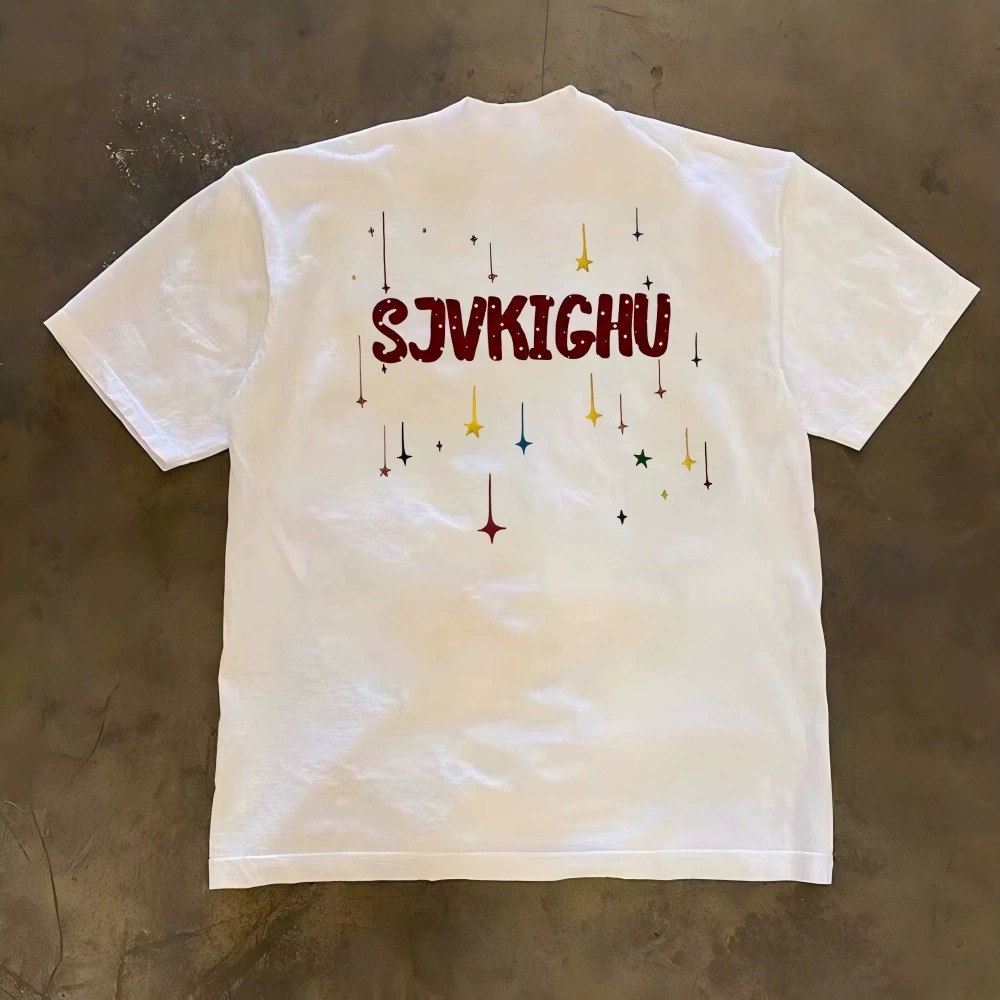 Graphic Tee Oversized - メンズ・レディース ゆったりオーバーサイズ コットンTシャツ S-3XL グランジ風 スクラッチ加工