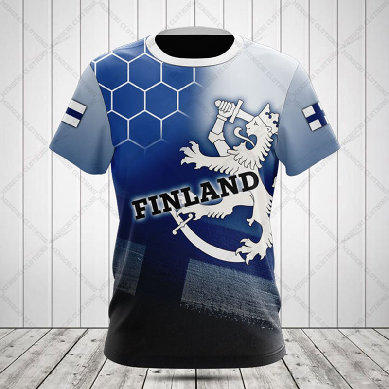 Men'S Fashion Names - カスタム名夏カジュアルフィンランド国旗グラフィック Tシャツ色褪せないメンズファッションストリートウェアルーズクールジャージ O ネックプルオーバー