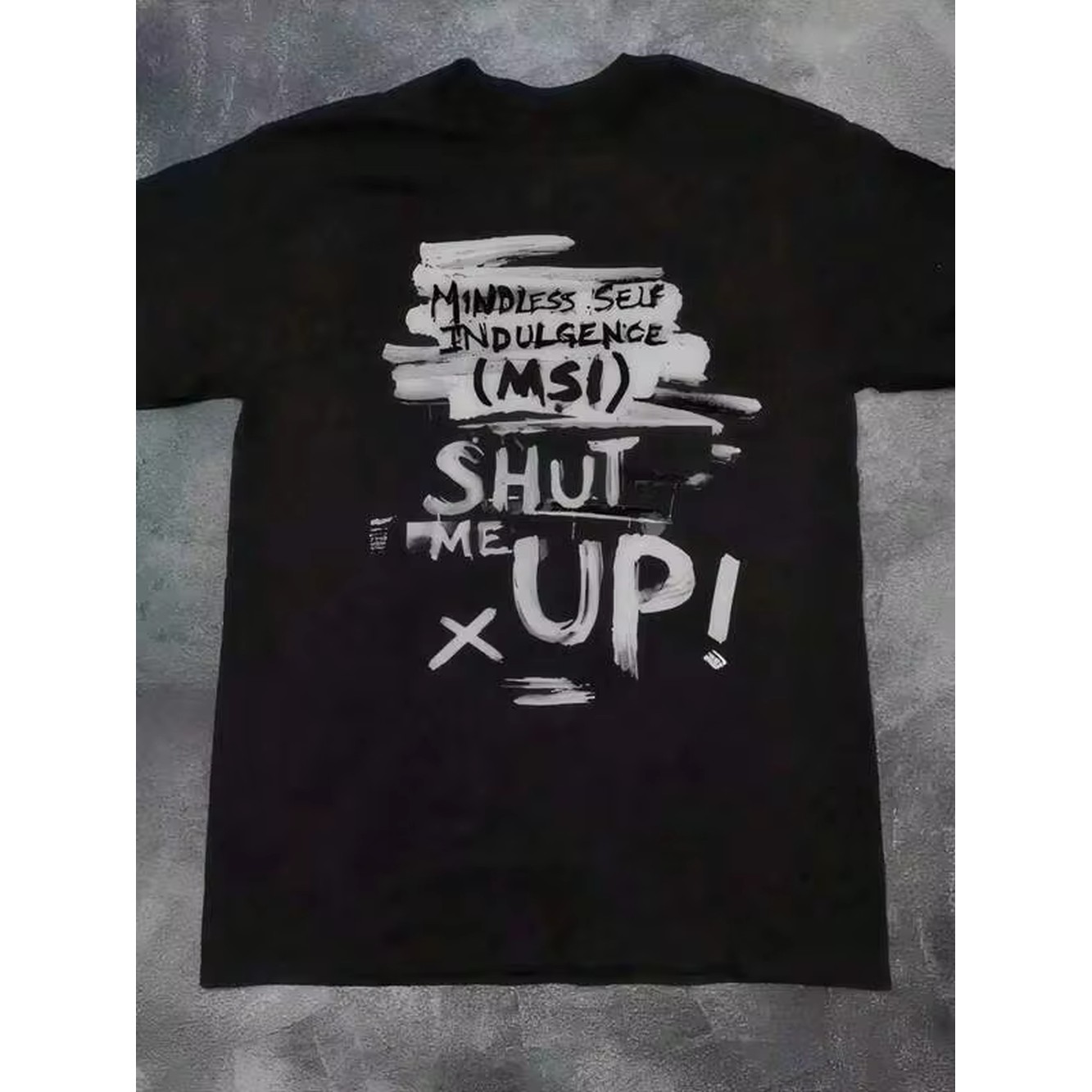Graphic Tee Oversized - Tシャツプリント、グラフィックコットンTシャツサイズプラス、Self Indulgence Band MSIアルバムシャットアッププリントTシャツ、春夏に最適なホリデーギフト、ショートスリーブ、Y2K、オーバーサイズシャツ
