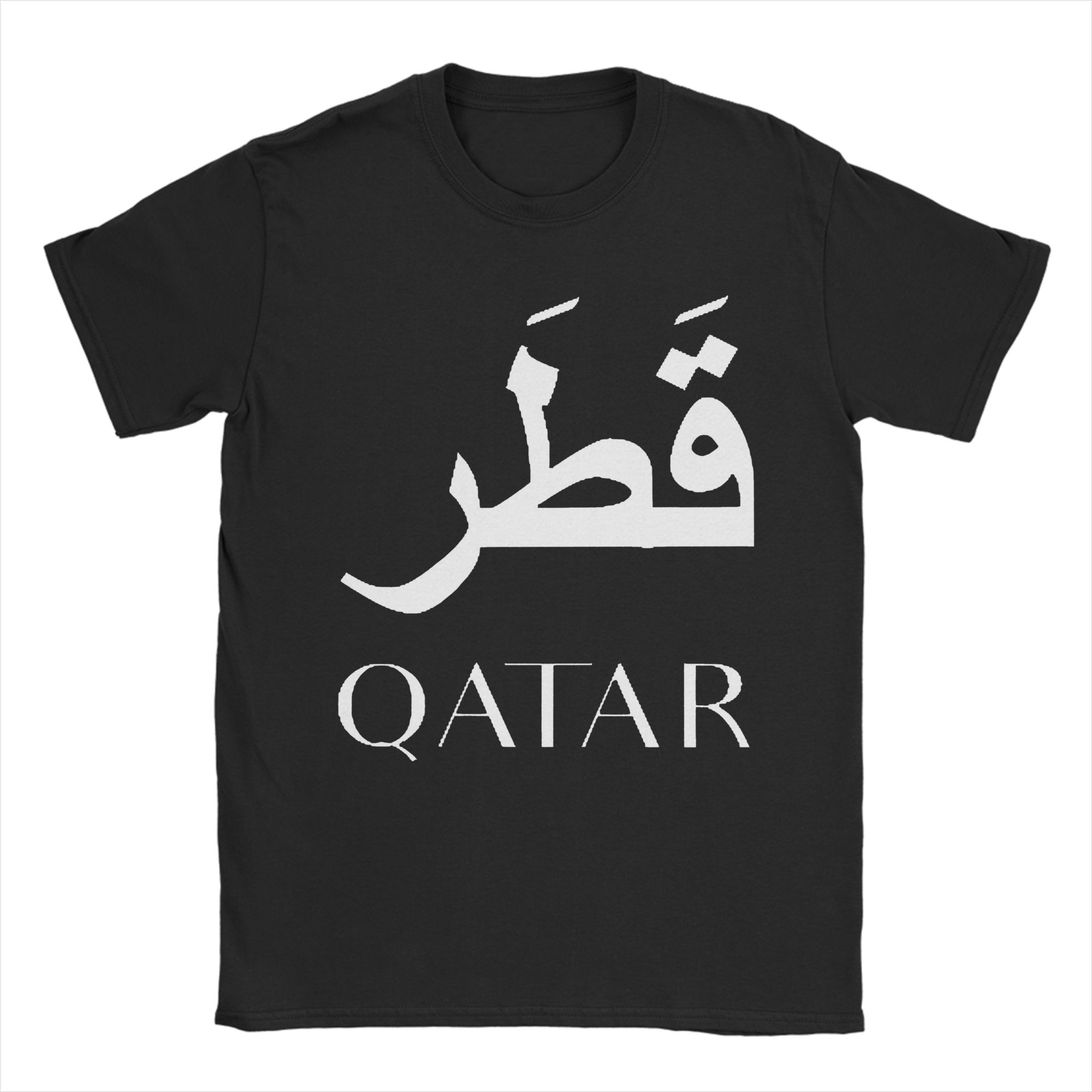 Men'S Fashion Qatar - 男のTシャツカタールアラビア書道ミニマルラインアートタイポグラフィーTシャツファッションサマーTシャツY2Kベーシック綿100%トップスギフト