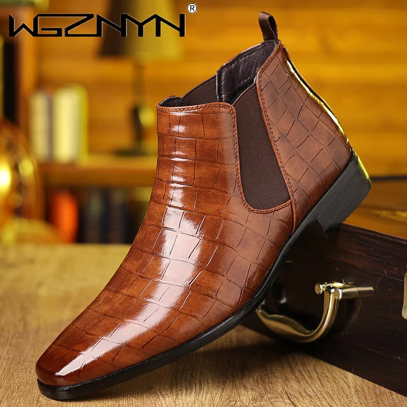 Men'S Fashion Luxury Brands - 高級サイズ 39 〜 48 男性チェルシーブーツブランドレトロフォーマルシューズ快適な革アンクルブーツ男性 2026