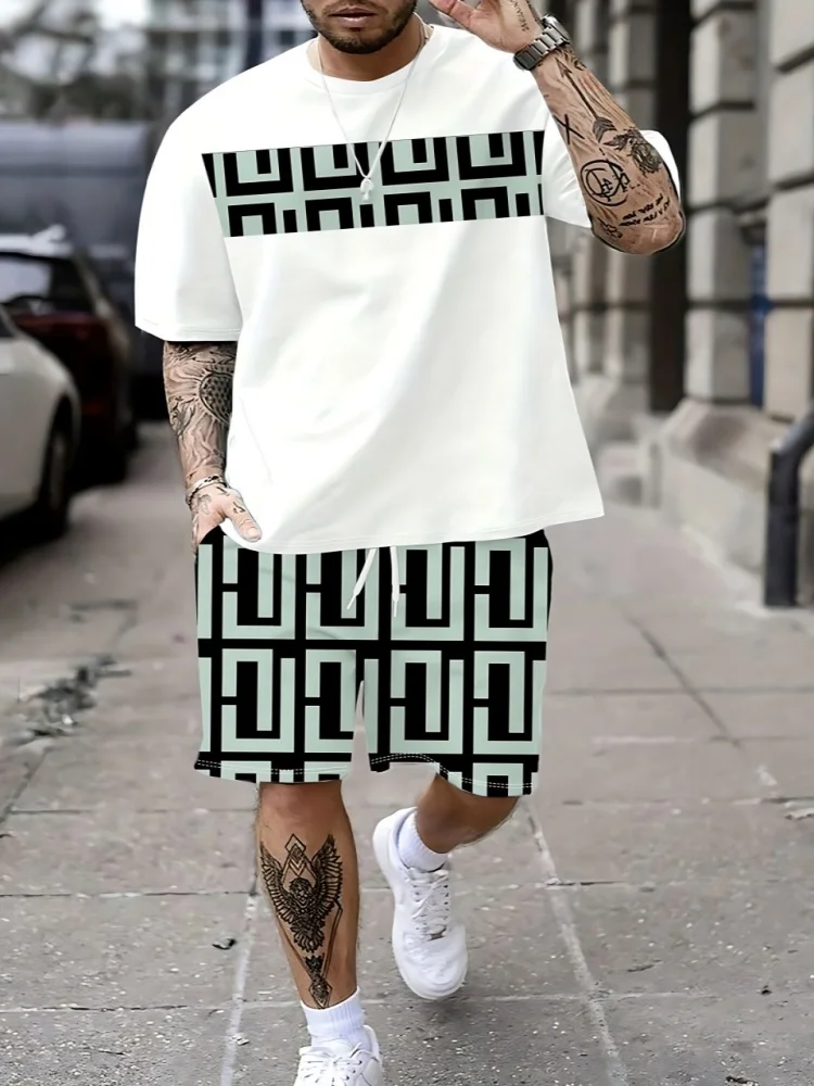 Men'S Fashion And Style - 夏の新作メンズ半袖ショートパンツ、通気性とカジュアルファッションを兼ね備えた3Dプリント - ストリートウェアメンズ服