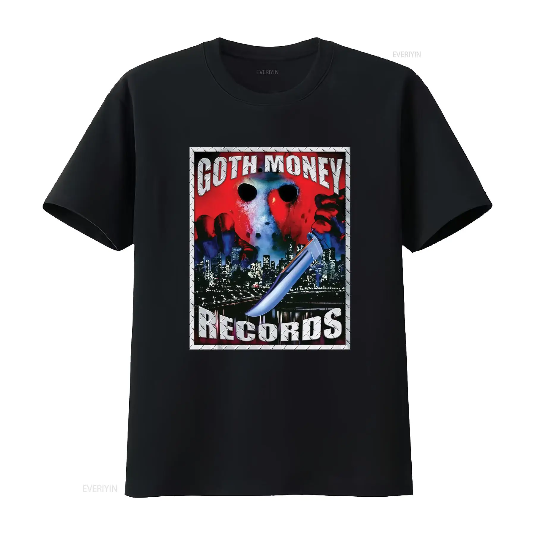 Mens Fashion Black Shirt - ゴス マネー レコード ジェイソン ロゴ T