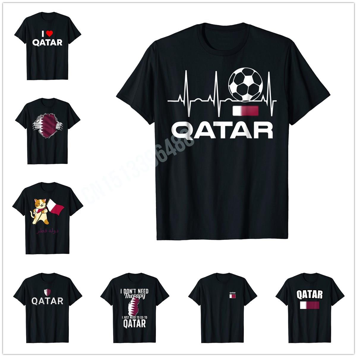 Men'S Fashion Qatar - より多くのデザインのカタール国旗カタール遺産誇り高きルーツ Tシャツ男性女性用 Tシャツトップスコットン Tシャツ