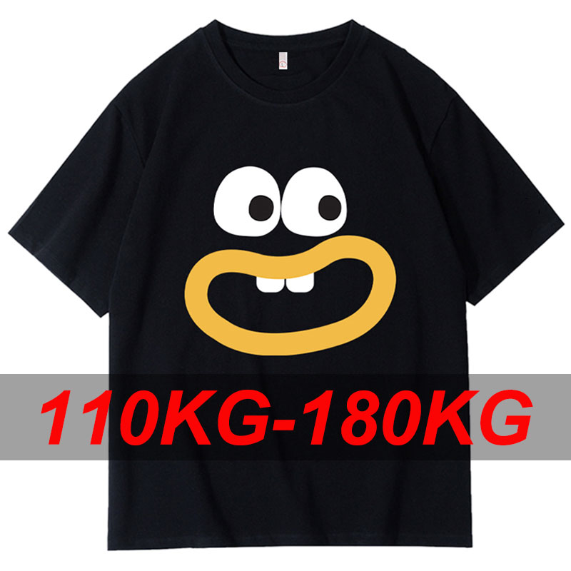 Mens Fashion Black Shirt - メンズサマープラスサイズTシャツ 7XL 6XL 5XL 半袖Tシャツ ブラック