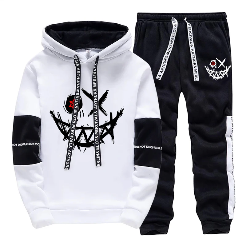 Men'S Fashion For 2026 - メンズセット/パーカー/パンツ 2026年秋 デイリーカジュアルファッション フード付きスウェットシャツとジョガーパンツ アーバン トレンディ