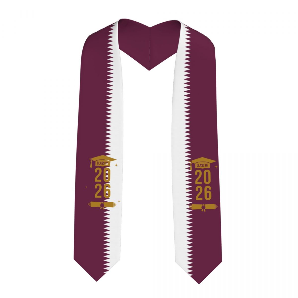 Men'S Fashion Qatar - 2026年卒業式用カタール国旗柄卒業ストール・サッシュ・スカーフ（留学生向け、長さ183cm）