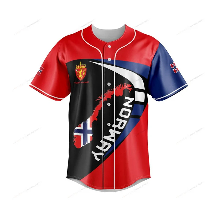 Men'S Fashion Names - カスタム名ノルウェー地図グラフィックボタンシャツ夏カジュアルメンズファッション野球チームジャージ速乾半袖服