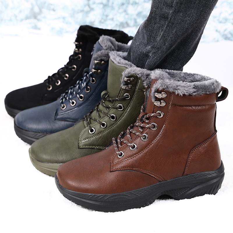 男性冬のスノーブーツ防水ワイドトゥスニーカースーパー保温紳士 - Men'S Fashion Running Shoes のレビューと価格