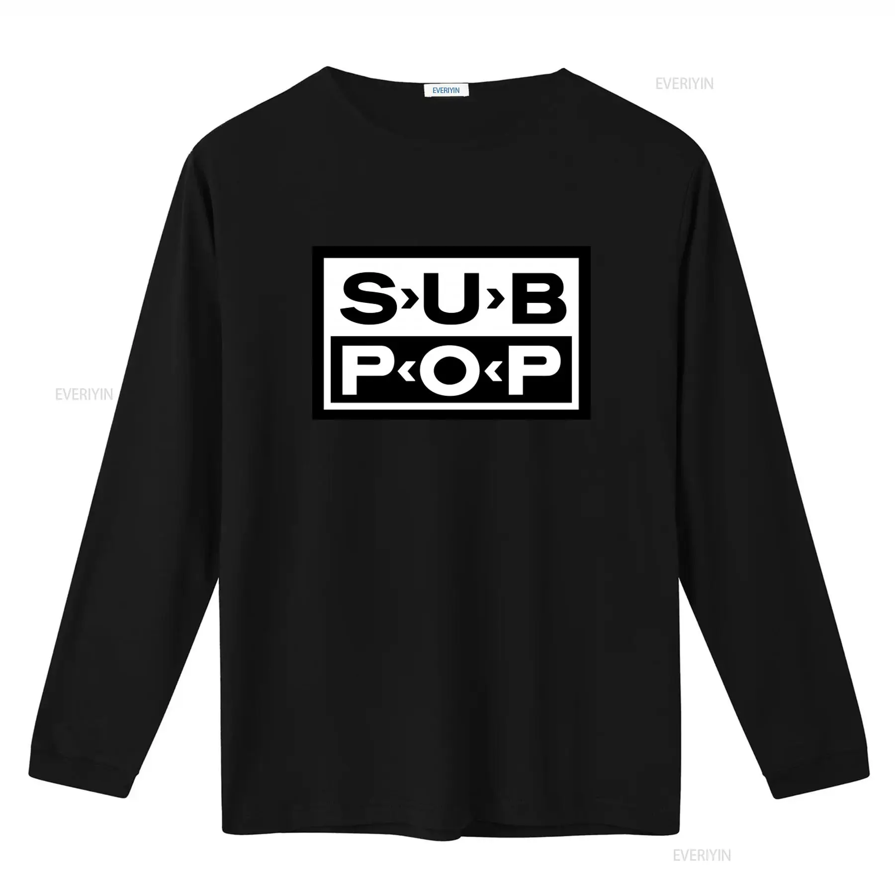 サブポップロゴTシャツ ブラック ホワイトプリント レトロス - Mens Fashion Black Shirt のレビューと価格