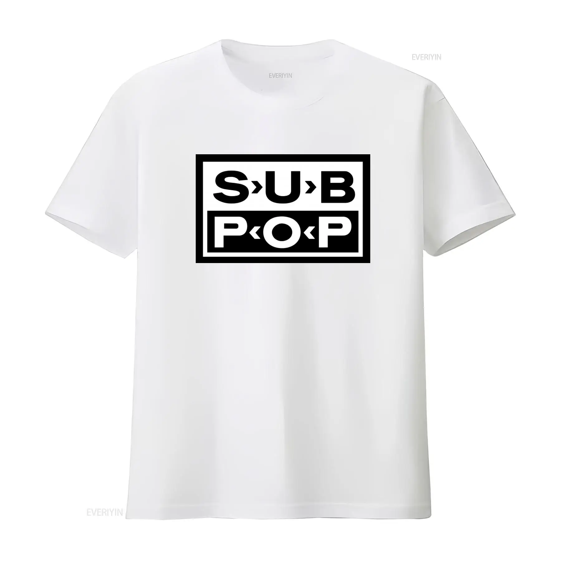 サブポップロゴTシャツ ブラック ホワイトプリント レトロス - Mens Fashion Black Shirt のレビューと価格