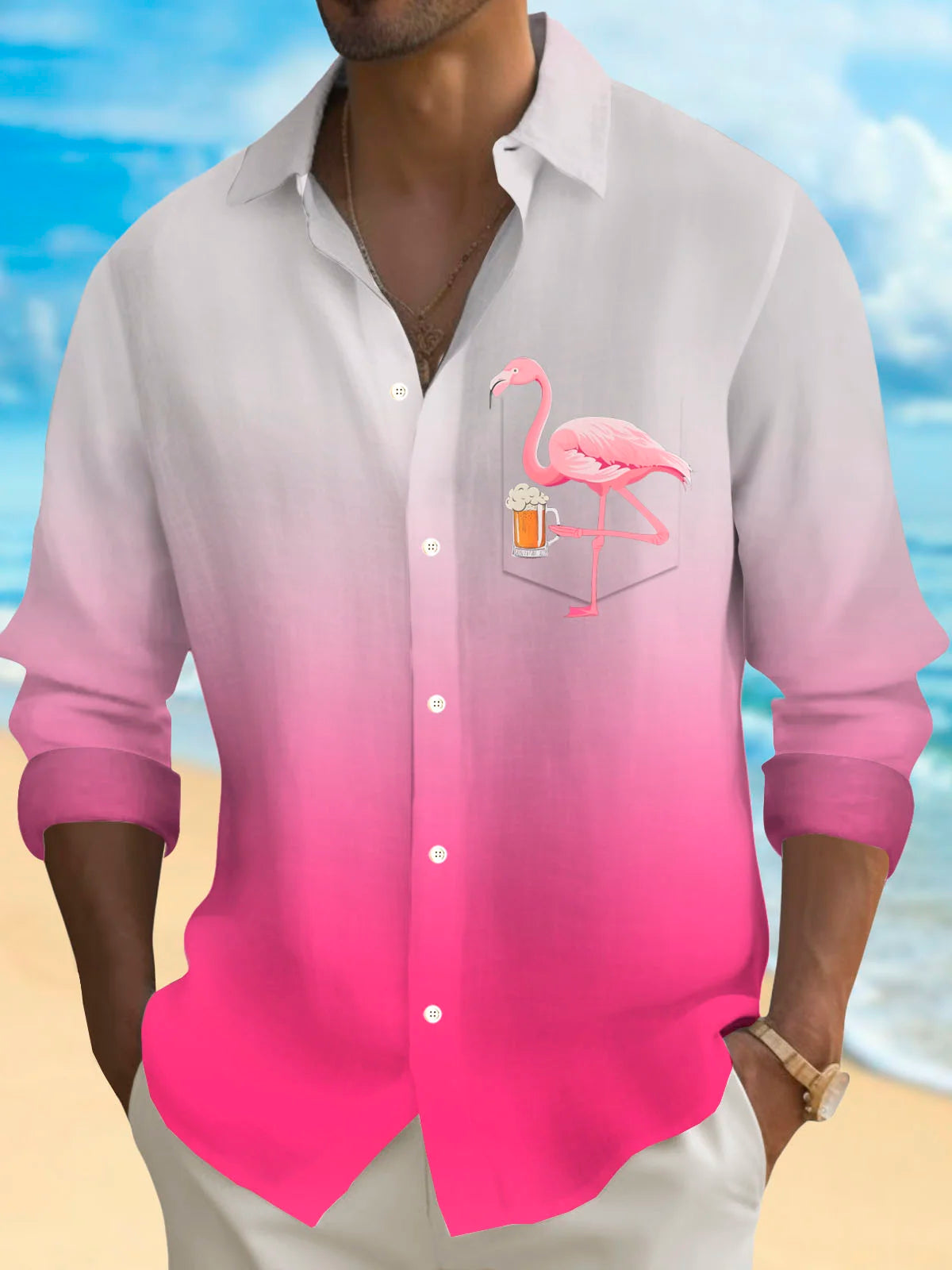 メンズボタンダウンカジュアルシャツ、長袖、プリント柄、春夏用 - Men'S Fashion For Summer のレビューと価格