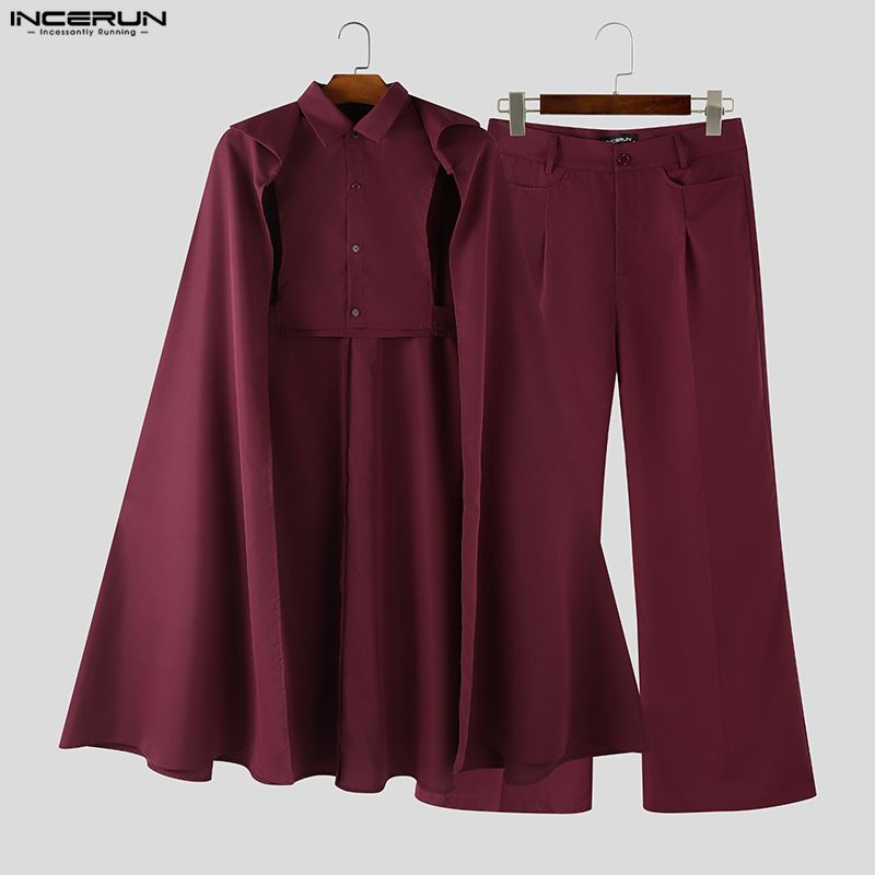 INCERUN 男性セットソリッドカラーラペルノースリーブ不 - Men'S Fashion For 2026 のレビューと価格