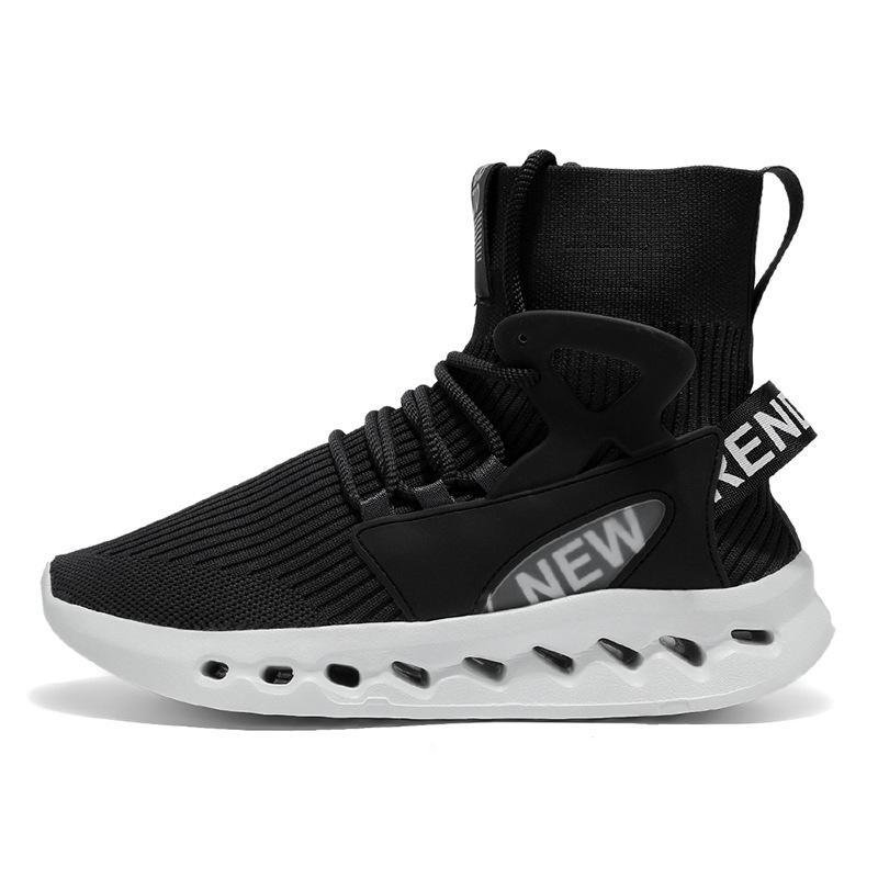 トレンドメンズハイカットソックスシューズ通気性メッシュ厚底ト - Men'S Fashion Running Shoes のレビューと価格