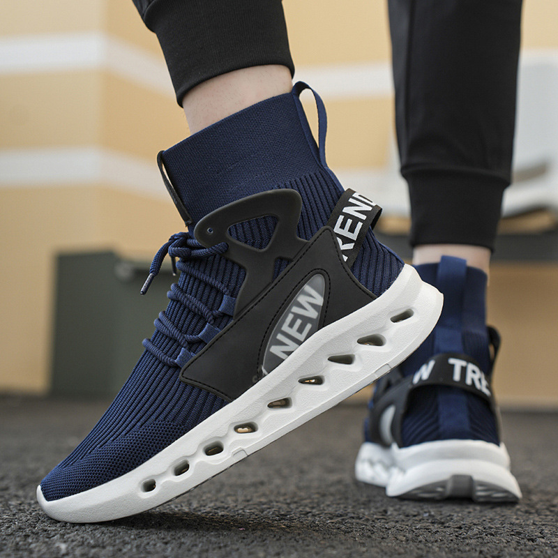 トレンドメンズハイカットソックスシューズ通気性メッシュ厚底ト - Men'S Fashion Running Shoes のレビューと価格