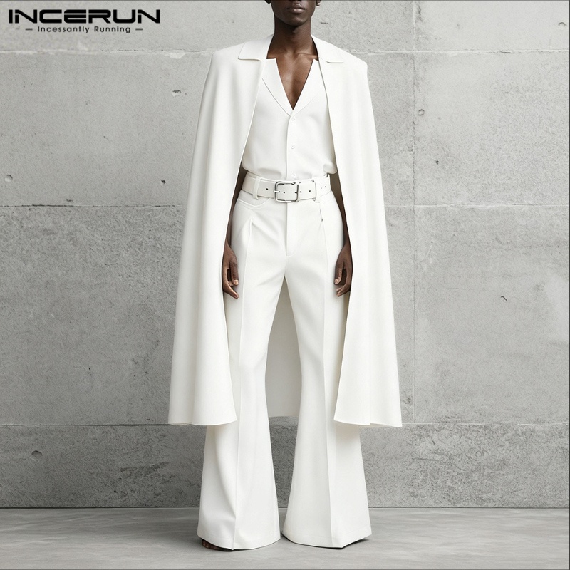 INCERUN メンズセット ソリッドカラー ラペル 長袖  - Men'S Fashion And Style のレビューと価格