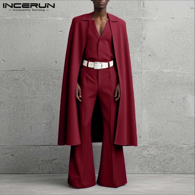 INCERUN メンズセット ソリッドカラー ラペル 長袖  - Men'S Fashion And Style のレビューと価格