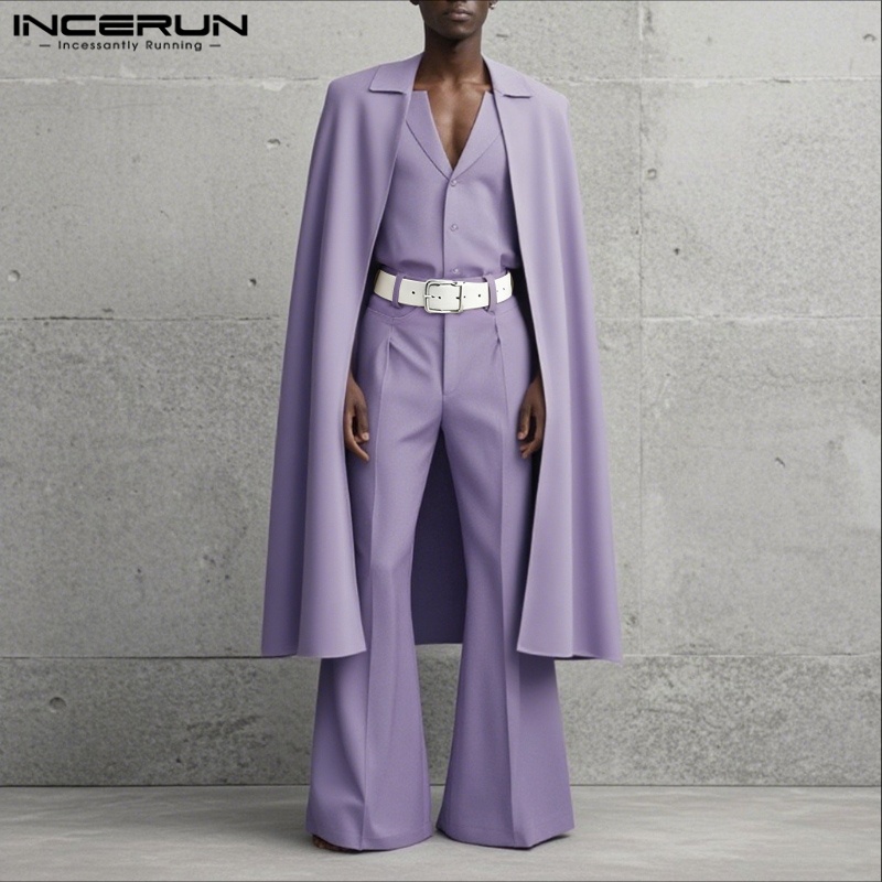 INCERUN メンズセット ソリッドカラー ラペル 長袖  - Men'S Fashion And Style のレビューと価格