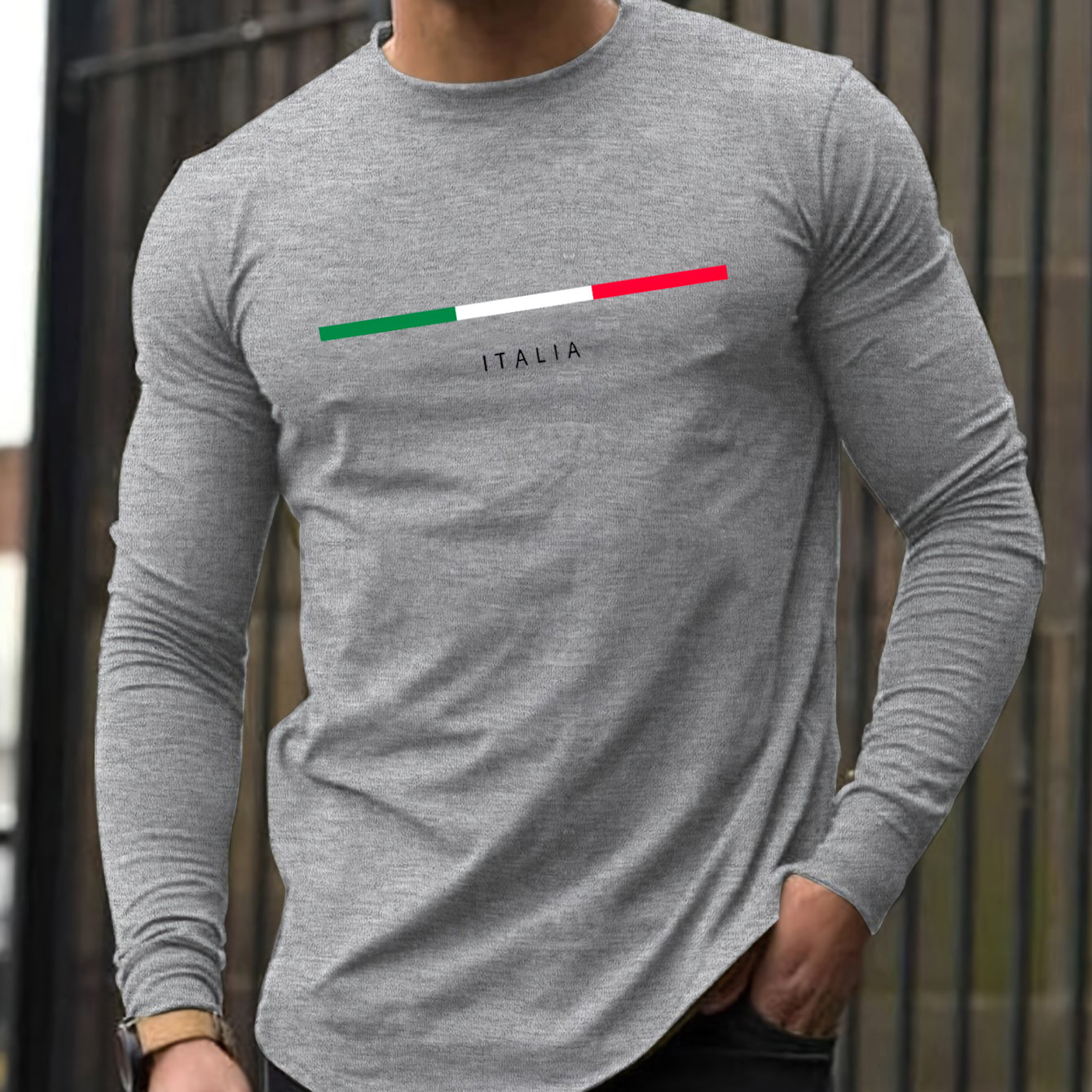 100% 純綿メンズ長袖ラウンドネックルーズイタリア柄プリン - Men'S Fashion 2025 のレビューと価格
