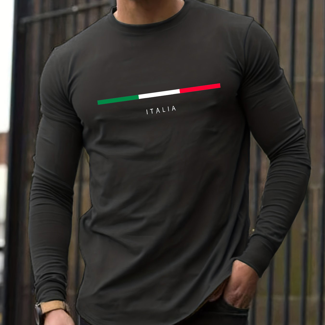 100% 純綿メンズ長袖ラウンドネックルーズイタリア柄プリン - Men'S Fashion 2025 のレビューと価格
