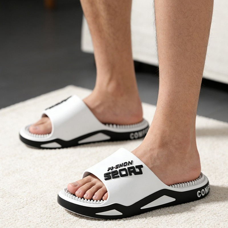 新しいメンズスリッパ、マッサージスリッパ、夏用フラットサンダ - Men'S Fashion For 45 Years Old のレビューと価格