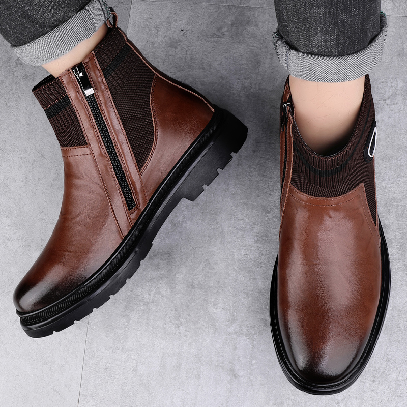 冬のベルベット暖かいハイトップアウトドアスノーブーツ高級ブラ - Men'S Fashion Luxury Brands のレビューと価格