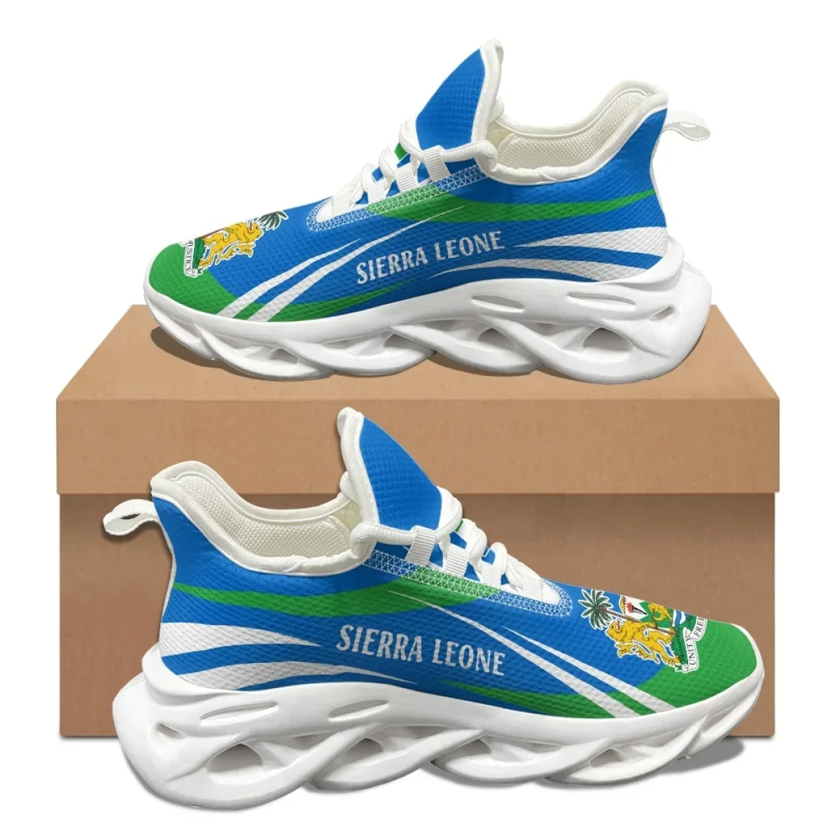 デザイナースニーカー メンズ シエラレオネ国旗プリント カジ - Men'S Fashion Running Shoes のレビューと価格