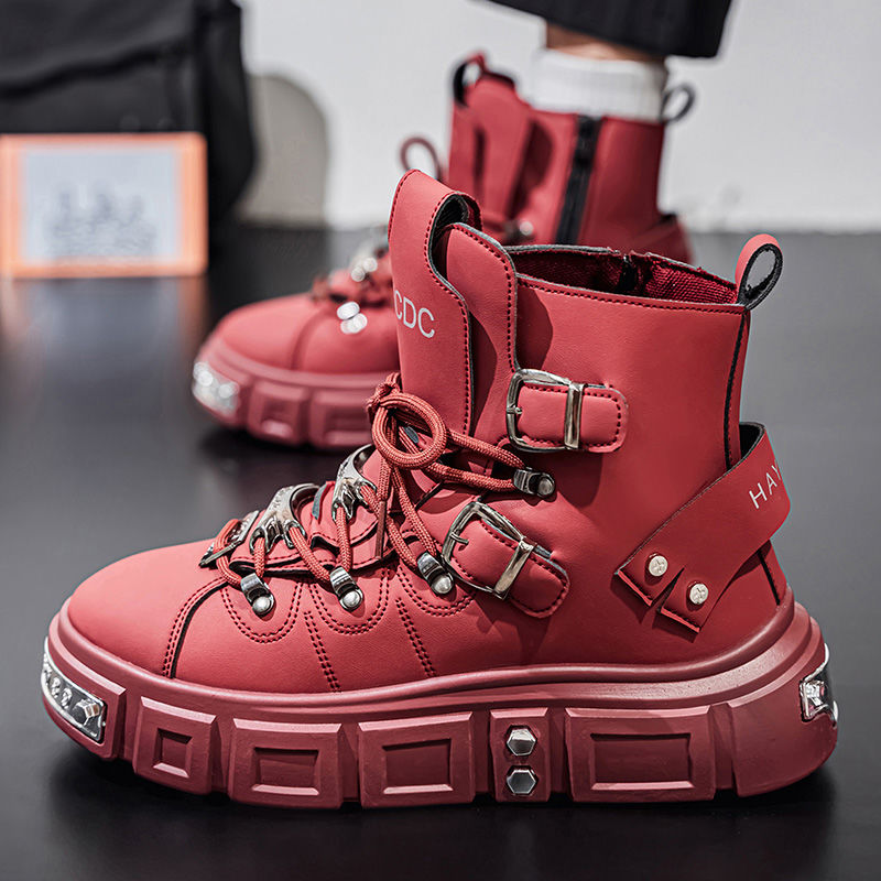 オリジナルブランドブーツ男性用パンクプラットフォームレッドト - Men'S Fashion Luxury Brands のレビューと価格