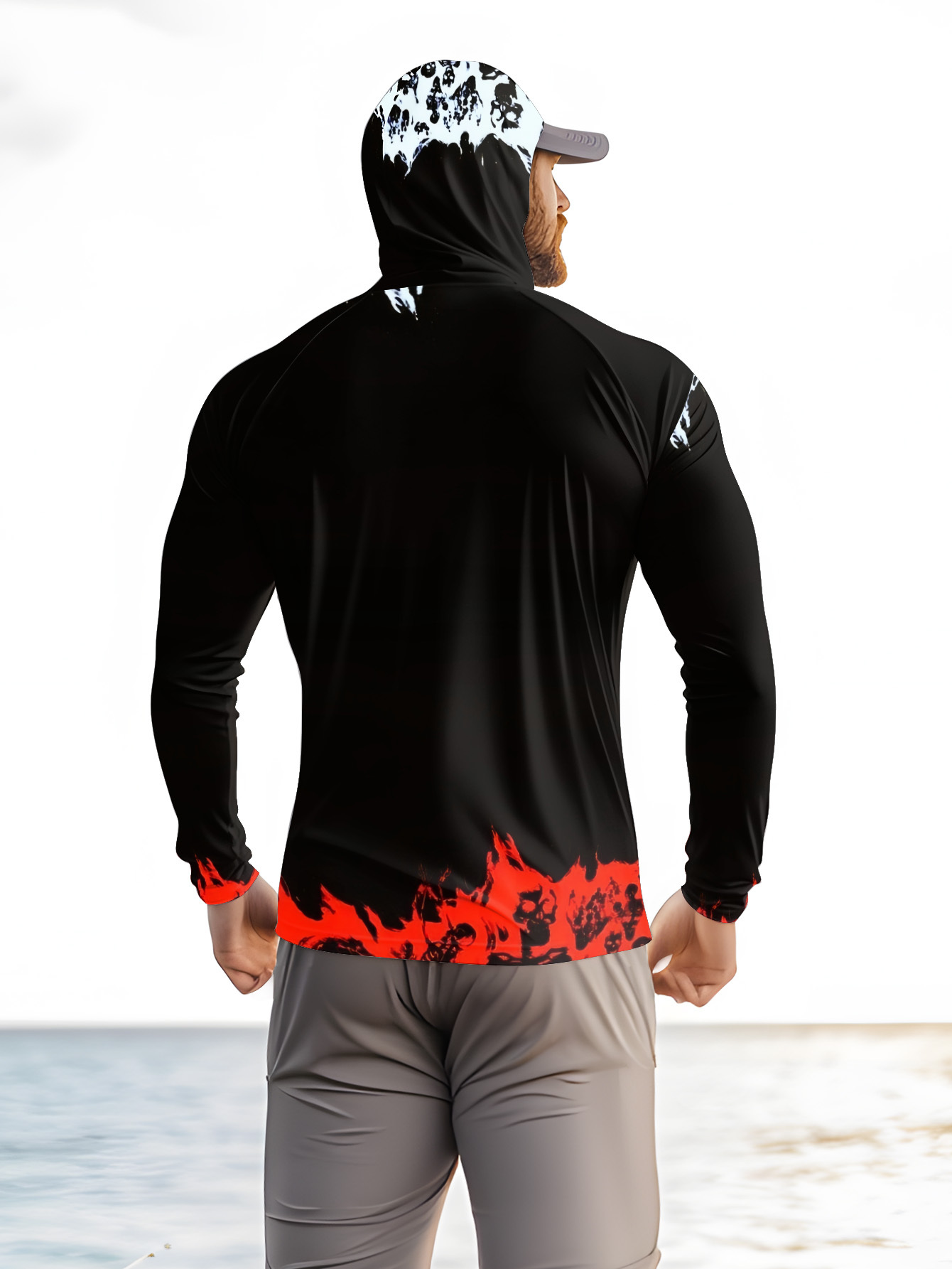男性フード付き釣りシャツ長袖釣り服釣り t シャツ uv 保 - Men'S Fashion 2025 のレビューと価格