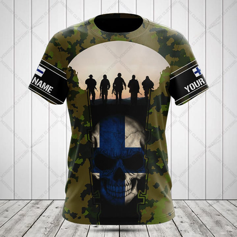 カスタム名夏カジュアルフィンランド国旗グラフィック Tシャツ - Men'S Fashion Names のレビューと価格