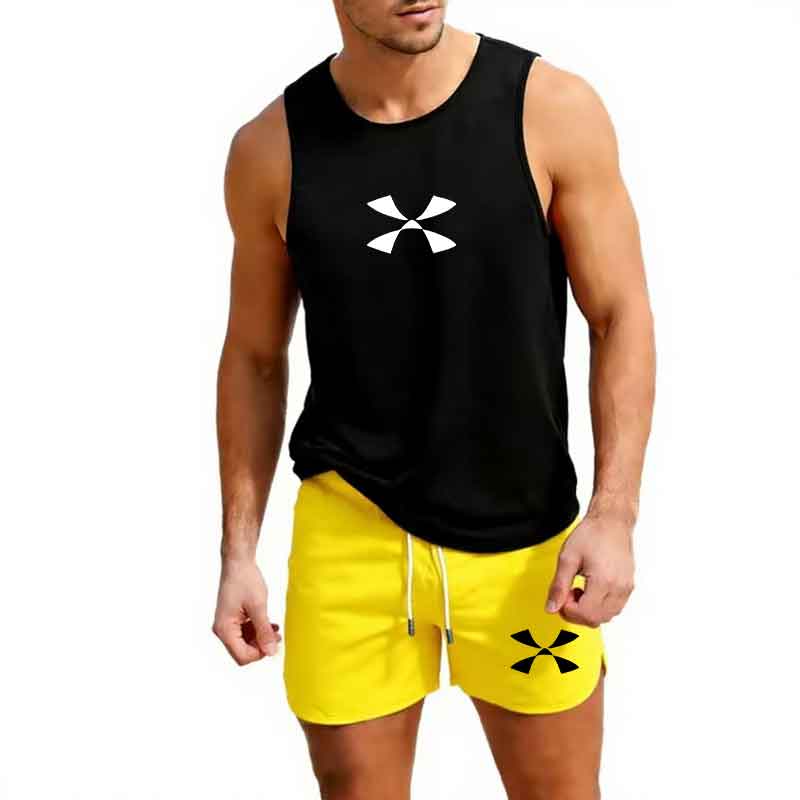 屋外ジョギングスポーツウェアメンズベスト + ショーツ 2  - Men'S Fashion For Summer のレビューと価格