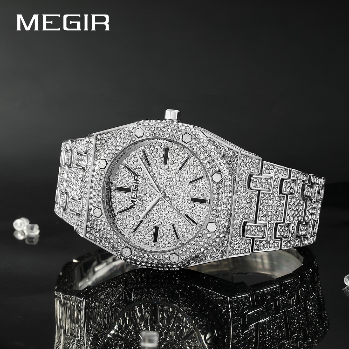 MEGIR 高級クォーツラインストーン腕時計男性用ゴールデン - Men'S Fashion Luxury Brands のレビューと価格