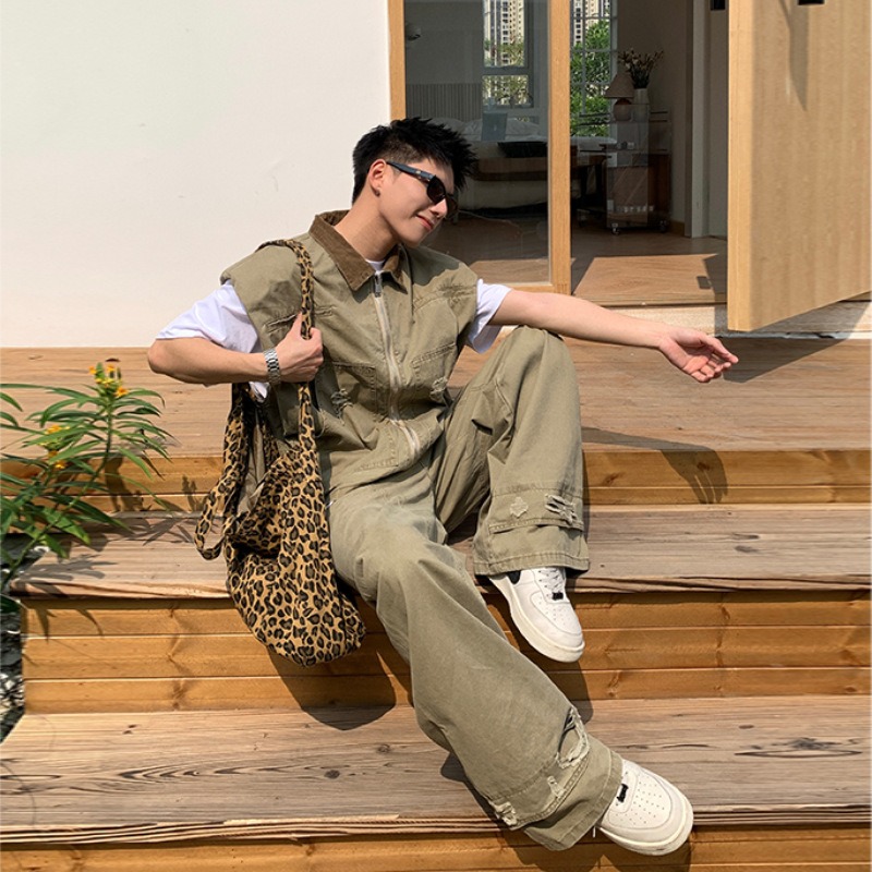 アメリカのファッションブランドレトロデニムジャケットメンズ夏 - Men'S Fashion For Summer のレビューと価格
