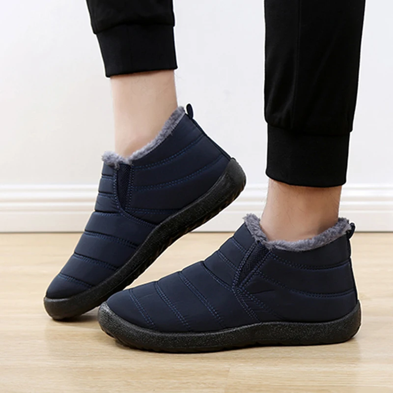 ファッションメンズスノーブーツ足首高保温靴寒い冬用防水屋外雪 - Men'S Fashion For 45 Years Old のレビューと価格
