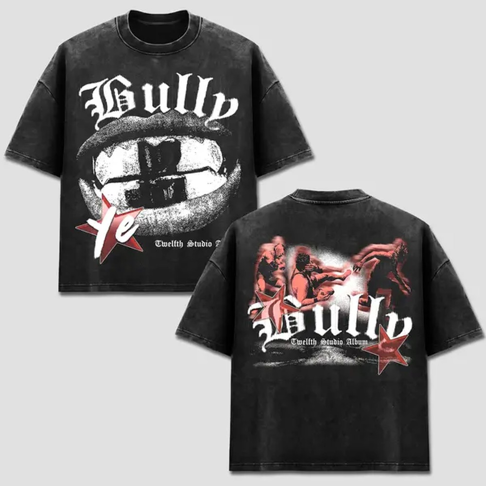 YE BullyアルバムTシャツ、YEゴシックグラフィックト - Graphic Tee Oversized のレビューと価格
