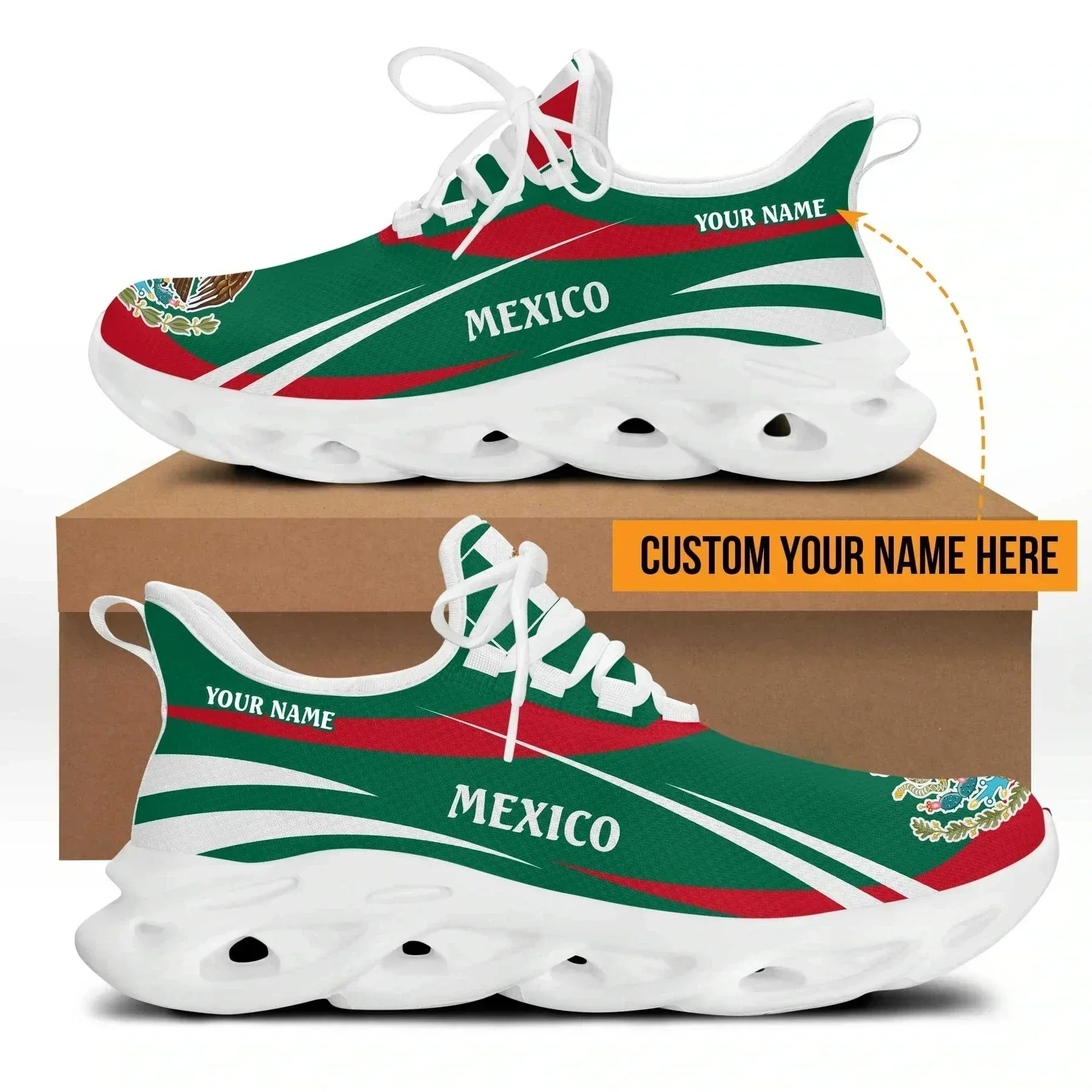 メキシコ国旗柄メンズスニーカー - 滑り止めランニングシュー - Men'S Fashion Running Shoes のレビューと価格