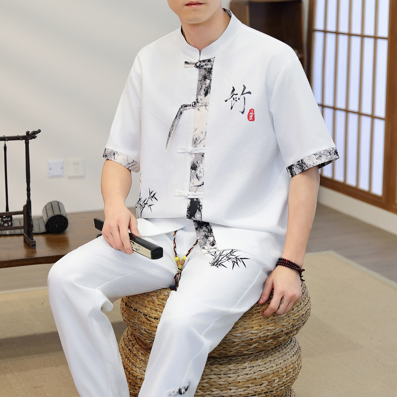 2026年春 メンズカジュアルセット 中華風シャツ+パンツ  - Men'S Fashion For 2026 のレビューと価格