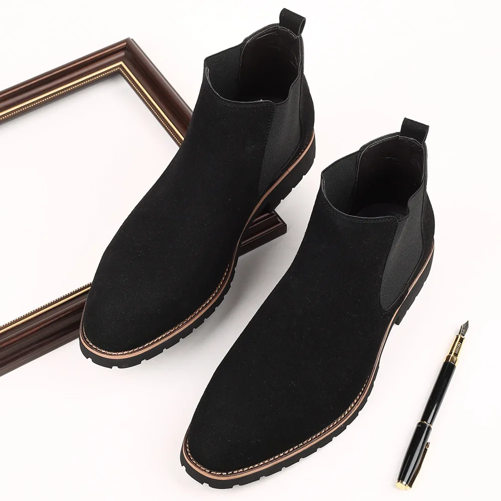 メンズアンクルブーツ、ブリティッシュスタイル、スエードレザー - Mens Fashion Dress のレビューと価格