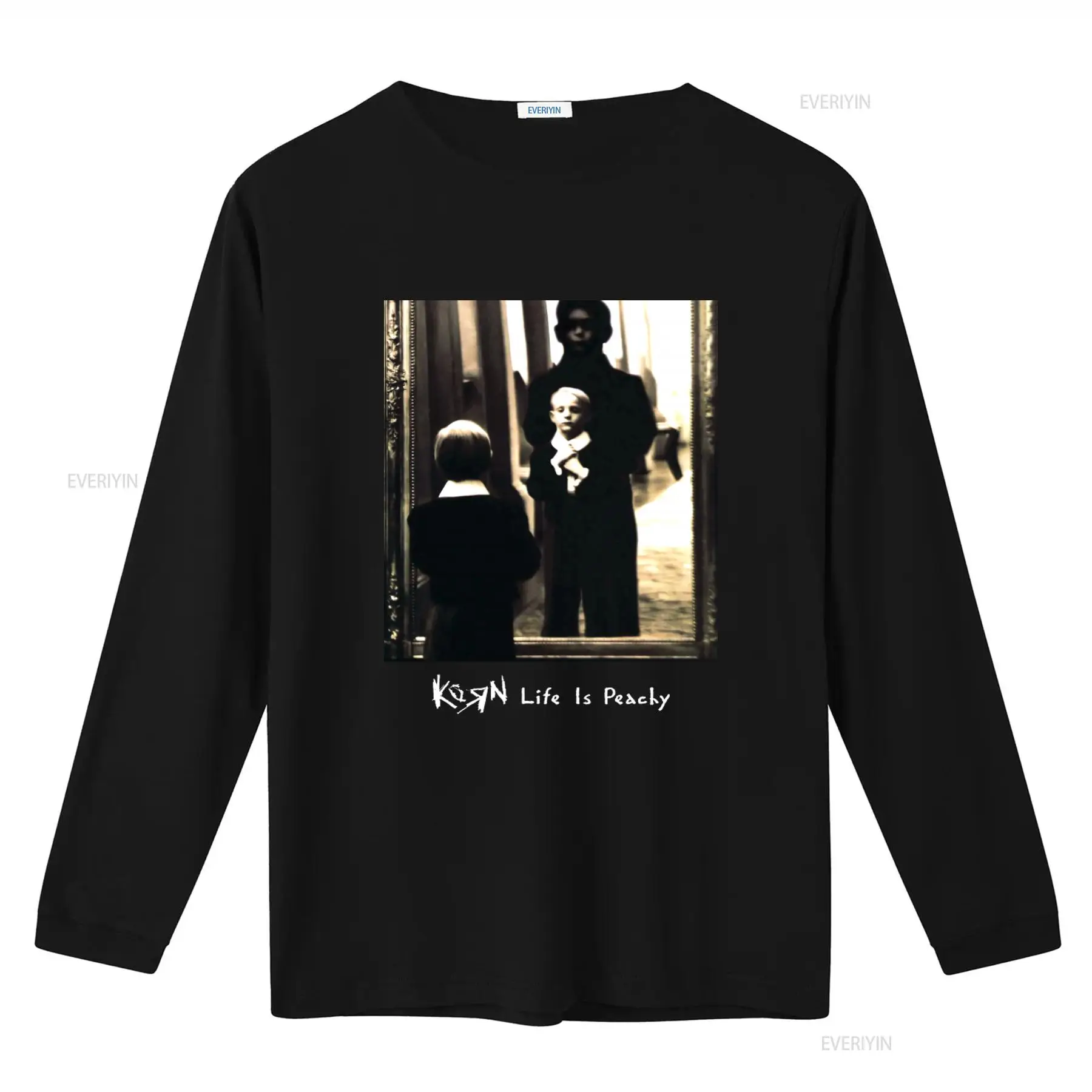 Korn Life Is Peachy レトロプリントコット - Mens Fashion Black Shirt のレビューと価格
