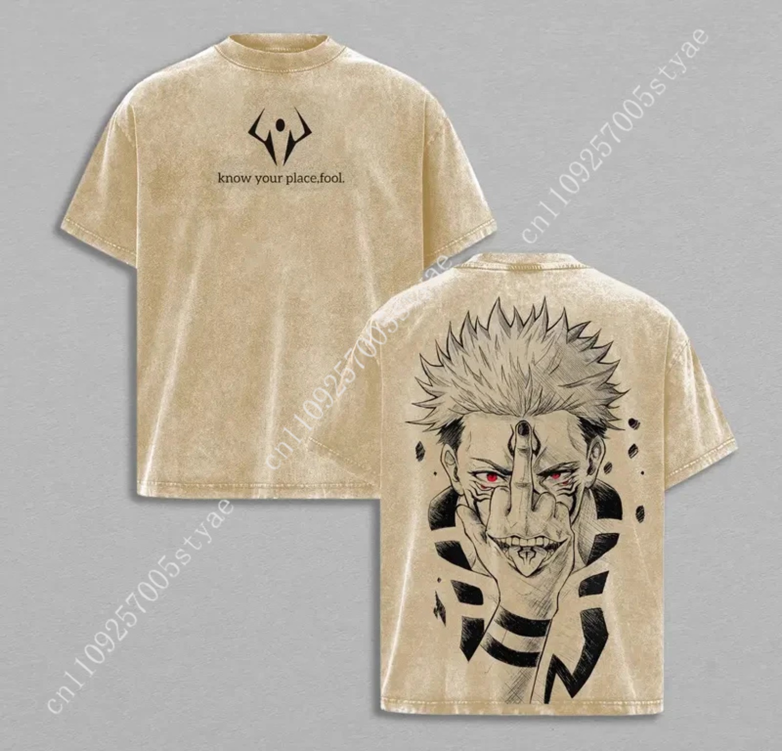 アニメ リョメン・スカナ グラフィックTシャツ ヴィンテージ - Graphic Tee Oversized のレビューと価格