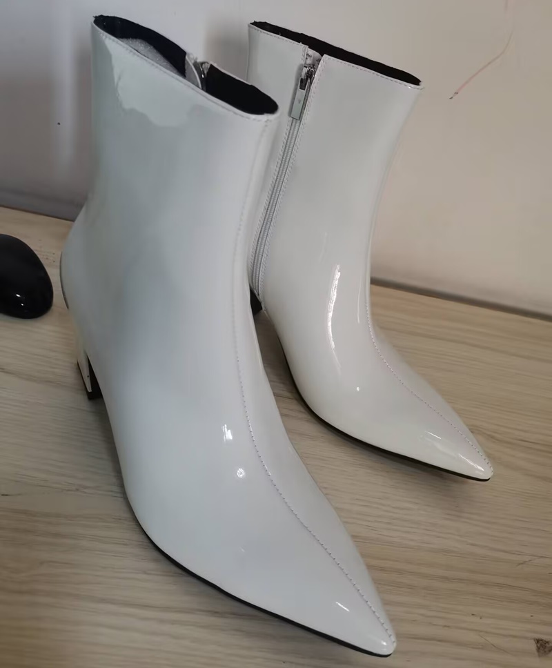 新しいファッション白いブーツ男性用高品質パテントレザーブーツ - Mens Fashion Dress のレビューと価格