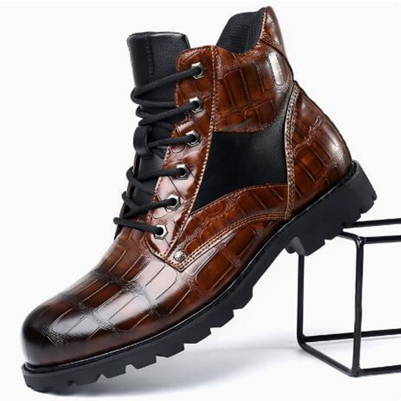 ブランド男性ブーツグリッドパターンスクエアヒール男性アンクル - Men'S Fashion Luxury Brands のレビューと価格