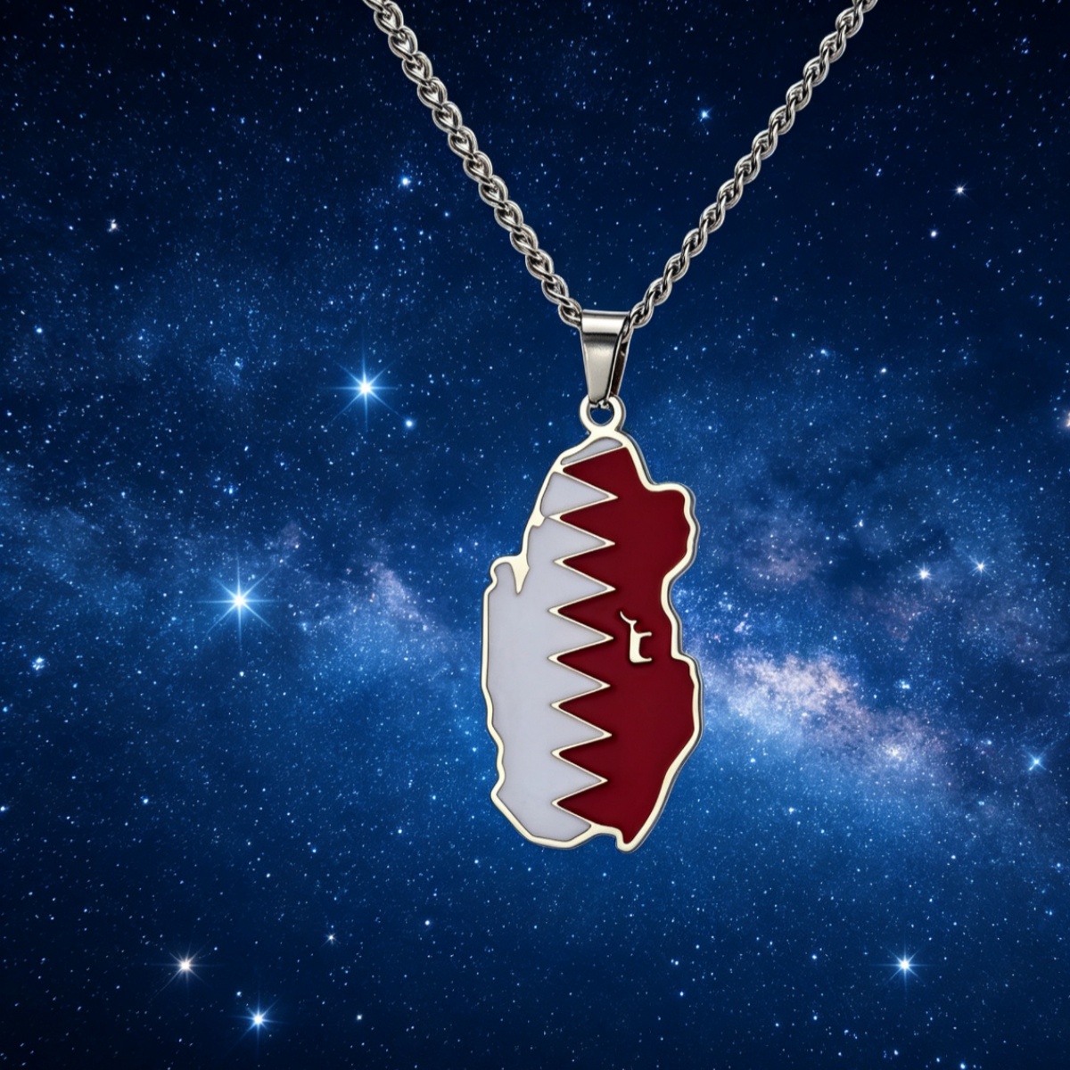 ドリップオイルカタールマップネックレス 女性男性用 ステンレ - Men'S Fashion Qatar のレビューと価格