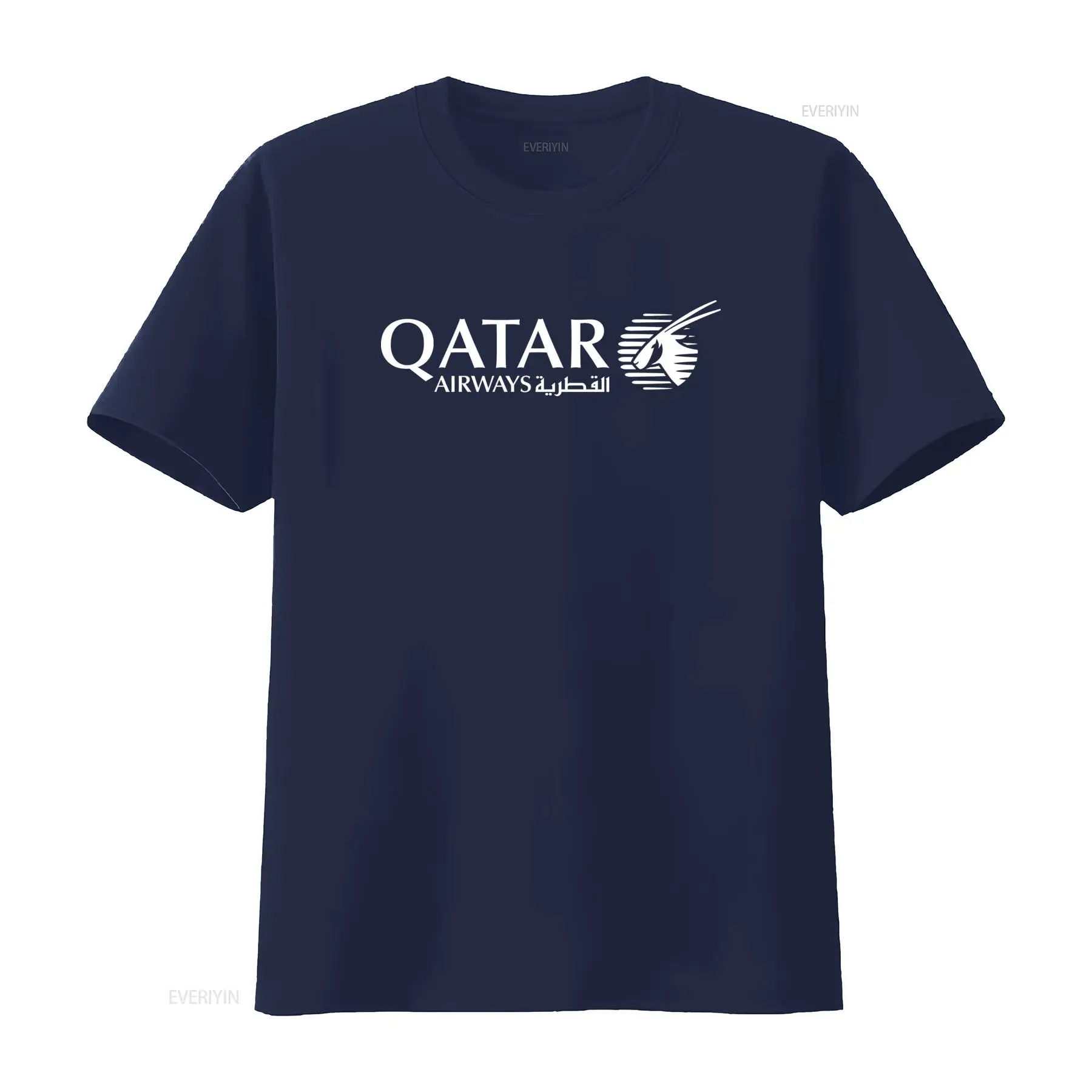 カタール航空ホワイトロゴ航空会社ネイビーブルー T シャツ男 - Men'S Fashion Qatar のレビューと価格